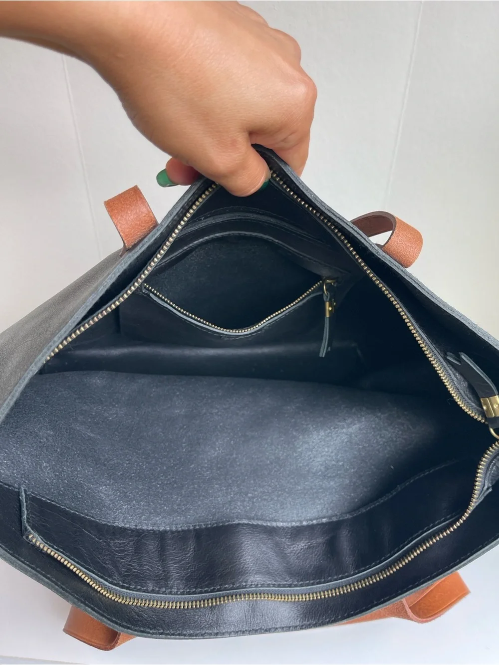 Madewell Top Zip Leather Tote Bag
